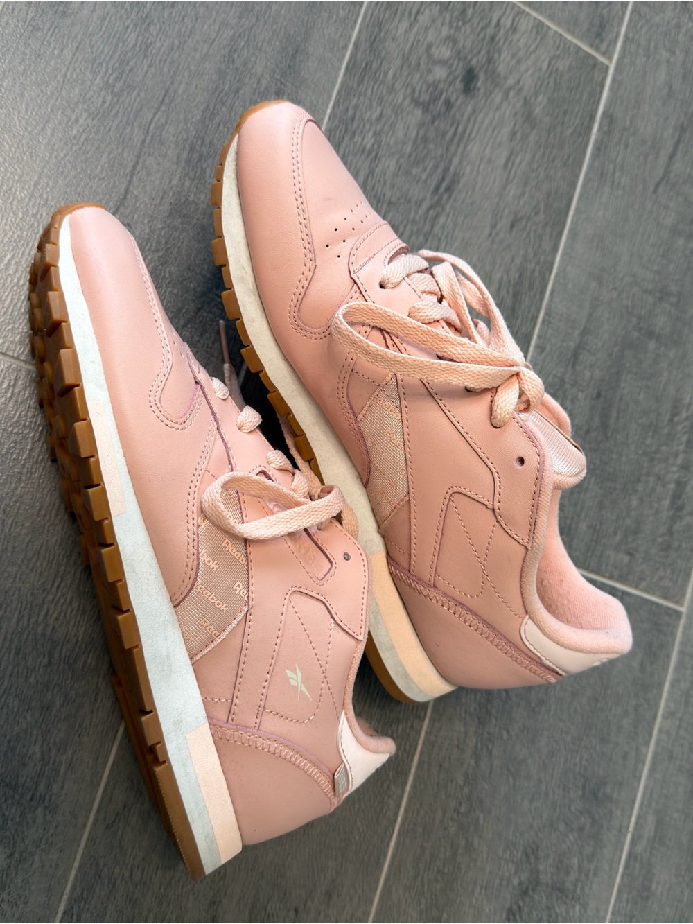 Reebok Pink Leather Retro Runner Sneakers